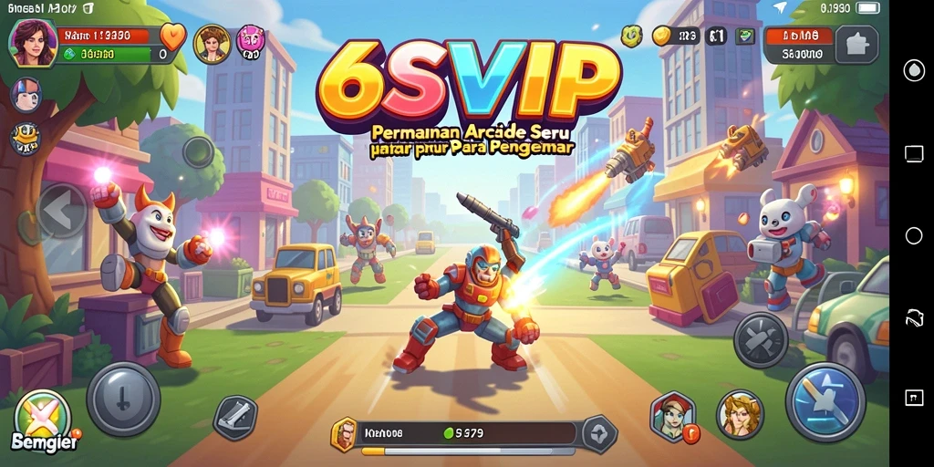 Tangkapan layar utama 6SVIP yang menunjukkan gameplay seru dari permainan arcade.