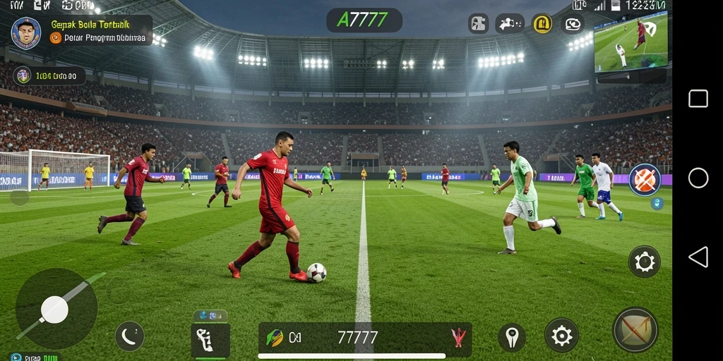 Gameplay seru A7777 dalam pertandingan sepak bola.
