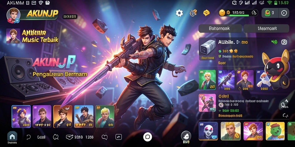 Tampilan gameplay AKUNJP yang menarik saat bermain musik.