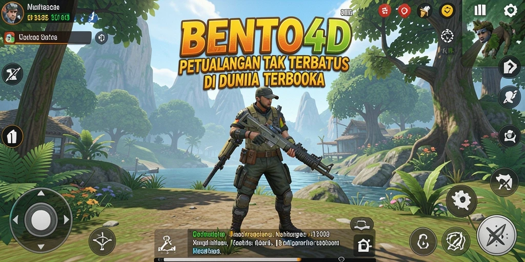 Tangkapan layar BENTO4D menampilkan petualangan epik di dunia terbuka.