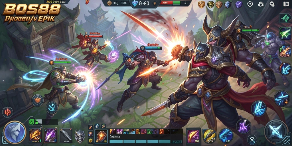 Screenshot gameplay BOS88 yang menampilkan aksi seru dalam pertempuran.