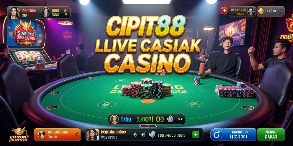 Tangkapan layar menampilkan gameplay langsung dengan dealer profesional di CIPIT88.