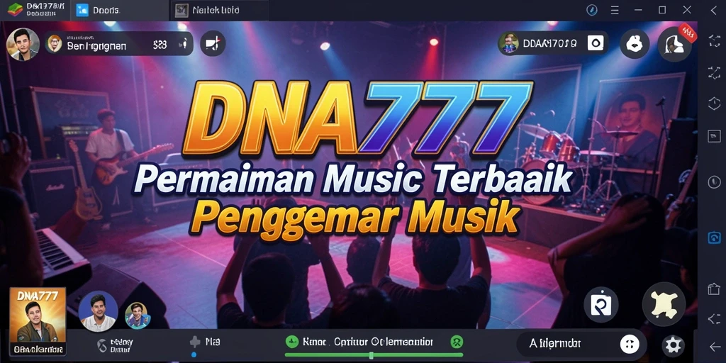 Tampilan gameplay musik seru dalam DNA777 yang menarik.