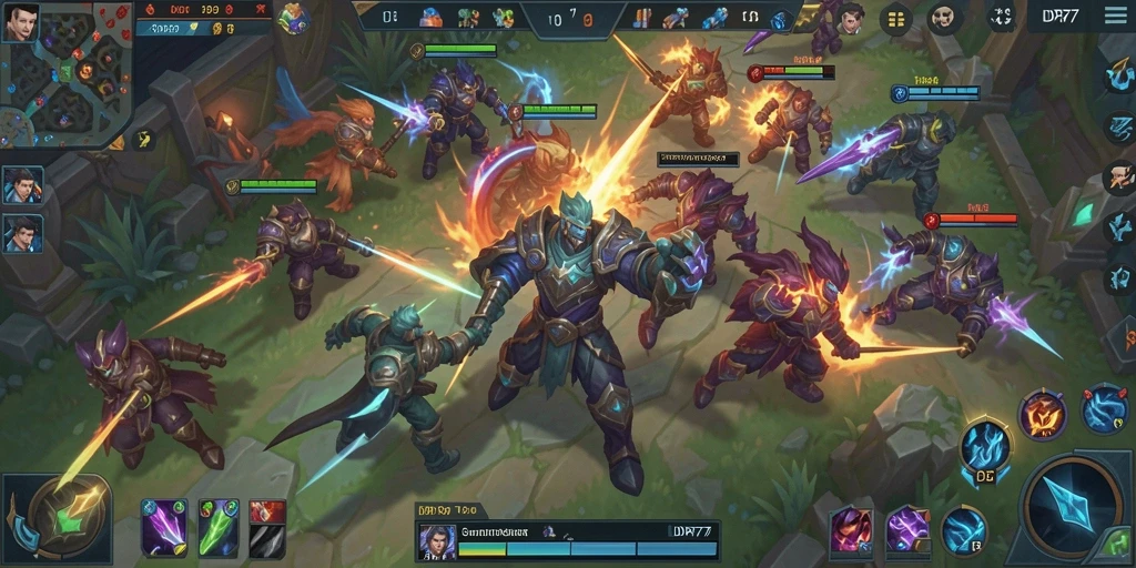 Tampilan gameplay seru dengan strategi tim di IDR77.