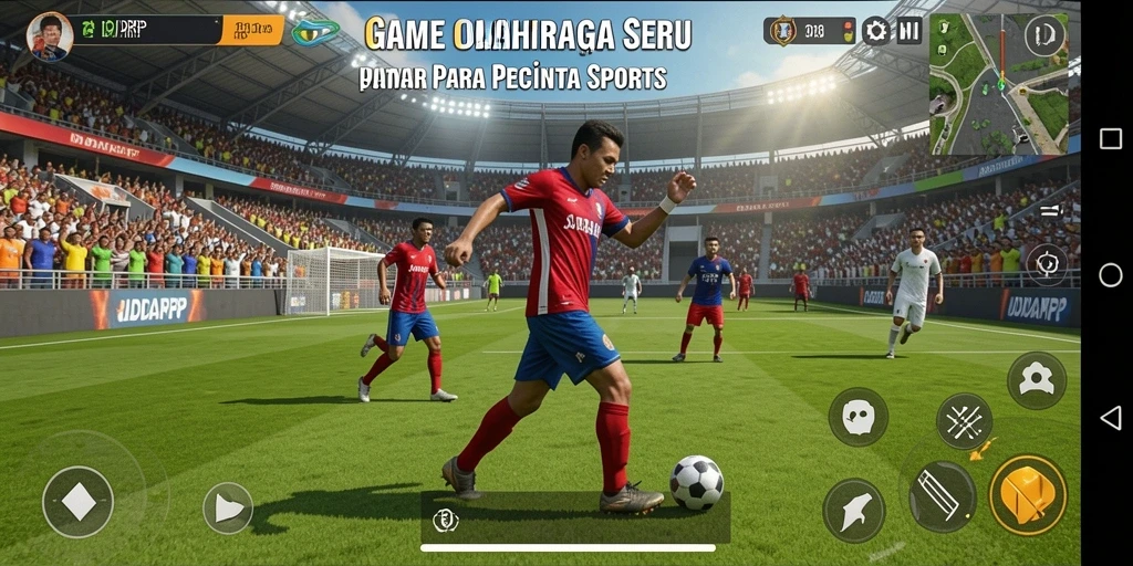 Tampilan gameplay IDRRP yang mendebarkan saat pertandingan olahraga.