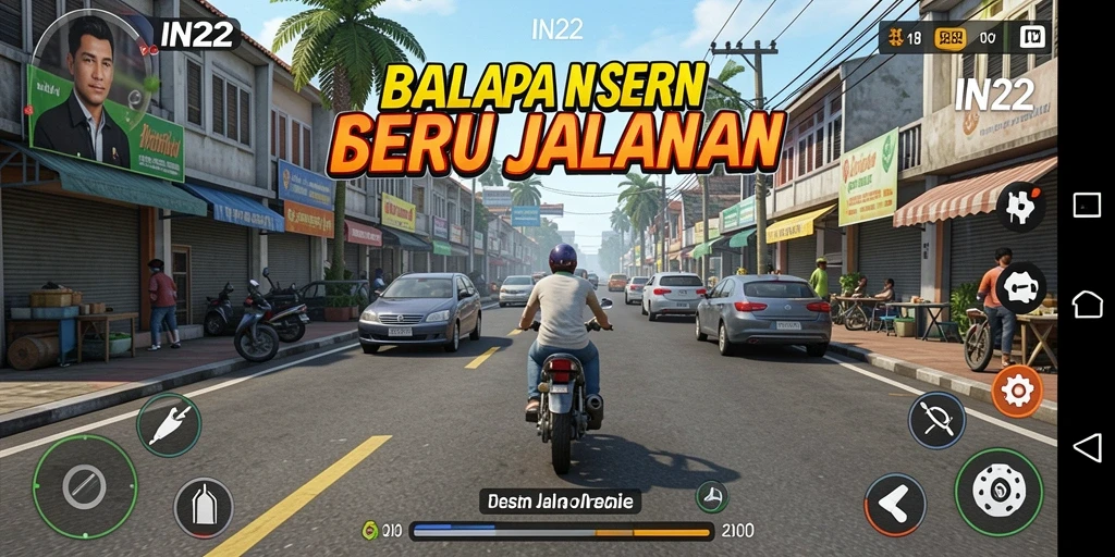 Tampilan aksi balapan yang mendebarkan dari IN22.