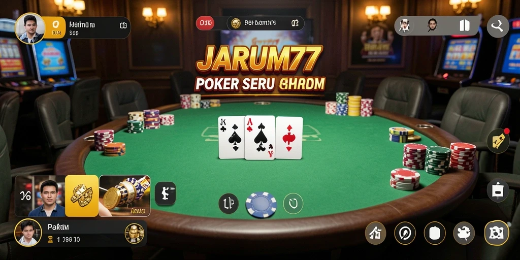 Tampilan gameplay poker yang menarik dan seru di JARUM77.