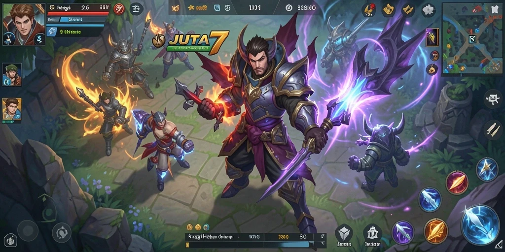 Tampilan gameplay JUTA7 dengan aksi strategis yang mendebarkan.