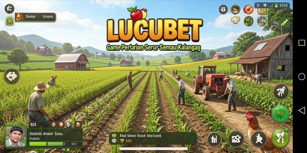 Screenshot gameplay dari <strong>LUCUBET</strong> yang menampilkan kebun yang subur.
