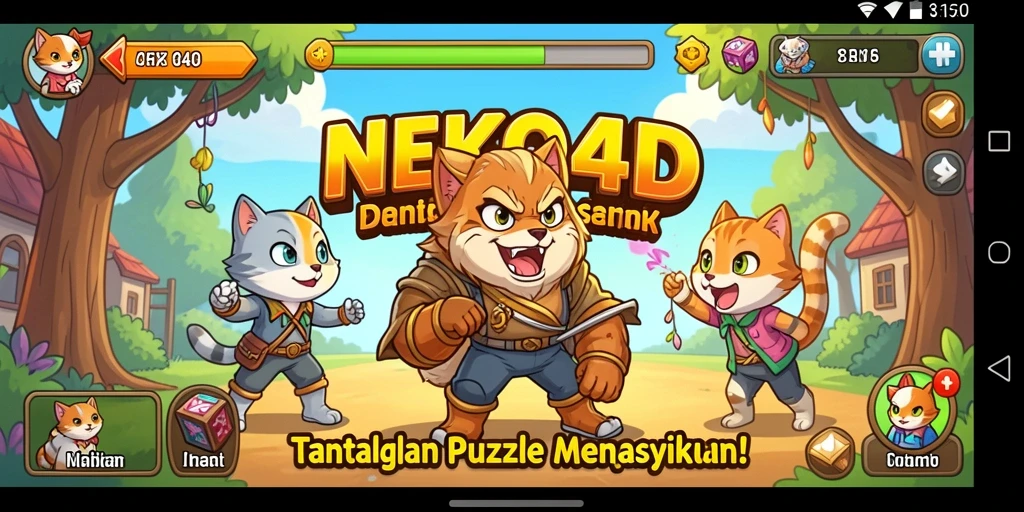 Screenshot gameplay NEKO4D menampilkan teka-teki yang menantang.