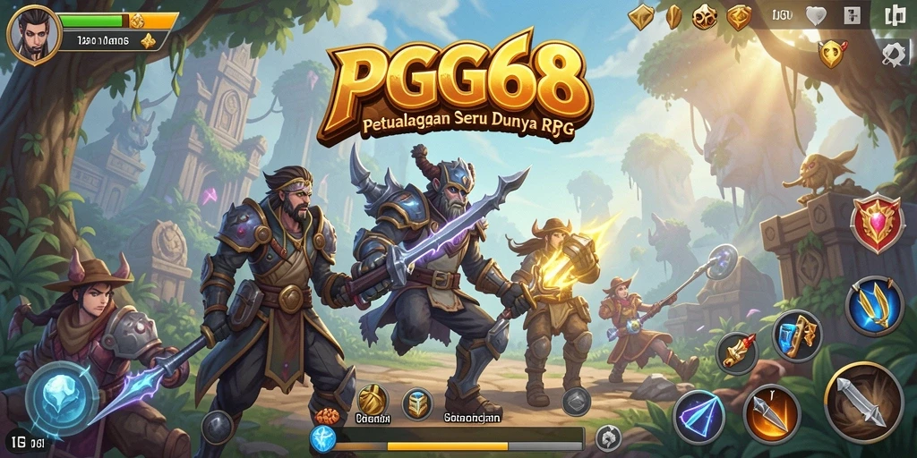 Tangkapan layar PGG68 yang menunjukkan aksi pertarungan RPG yang mendebarkan.