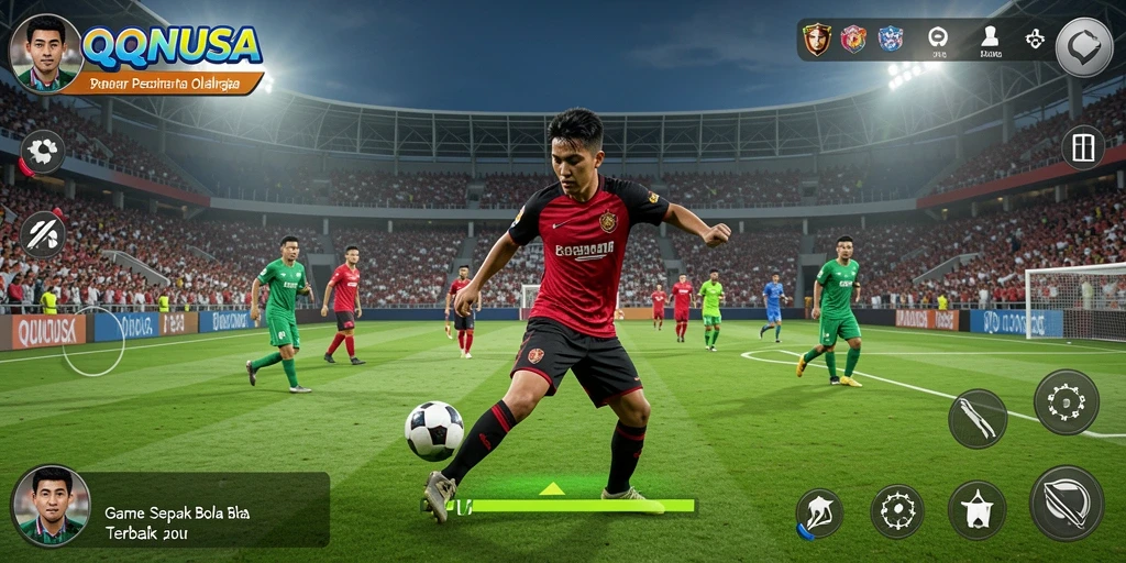 Screenshot dari gameplay QQNUSA yang menampilkan aksi seru di lapangan.