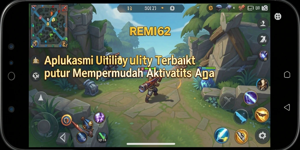 Tampilan screenshot dari gameplay aplikasi Utility REMI62 yang modern.
