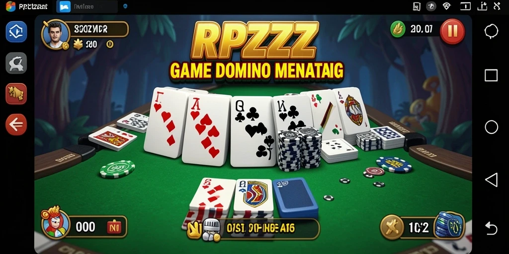 Screenshot menunjukkan gameplay seru dari RPZZZ saat bermain Domino.
